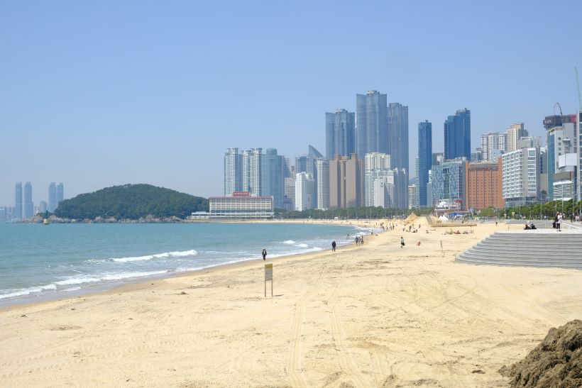 playa de haeundae en Busan, corea
