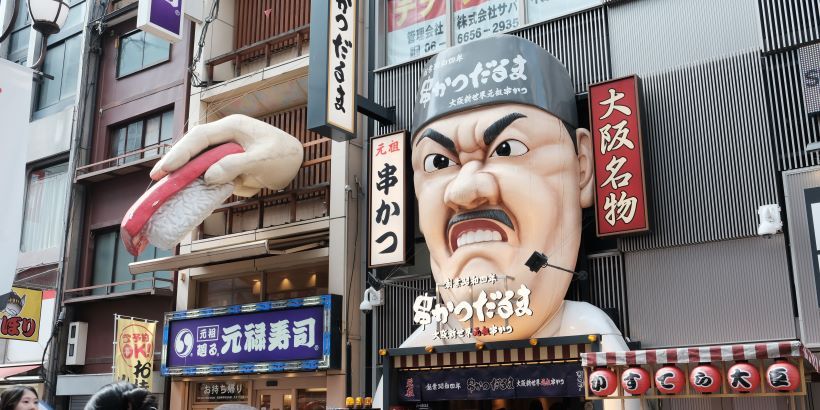 Cartel en Dontonbori, Osaka, Japon