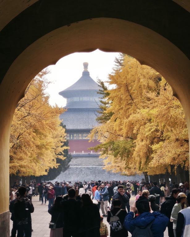 El templo del cielo en otoño, en Pekín, china