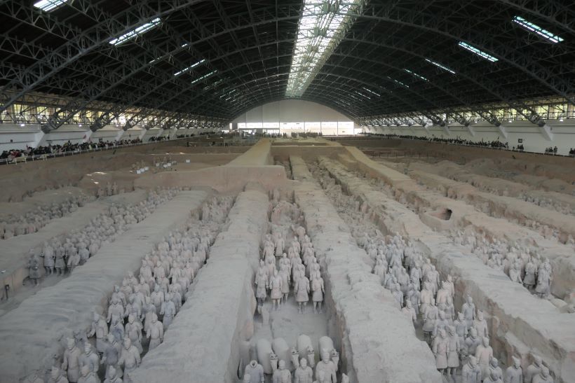 Panorámica del hangar 1 del museo de los guerreros de Terracota en xian, china