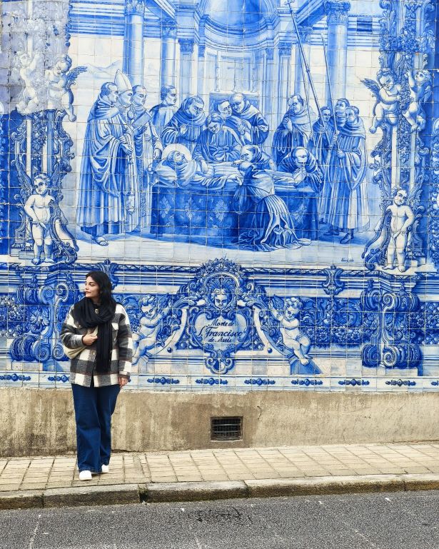 Mosaicos en la capilla de las almas, Oporto, Portugal