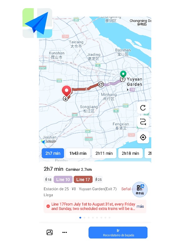 Pantallazo de Amap, una de las apps para ir a China