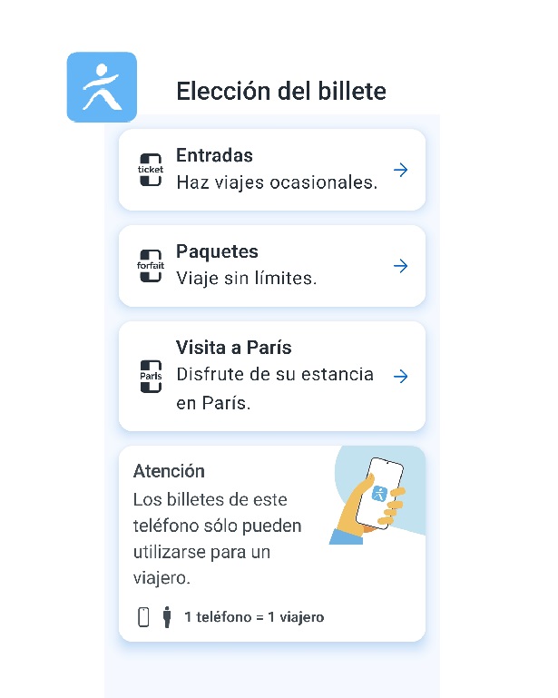 Pantallazo de la app Ile-de-France Mobilités para moverse por París, Francia 